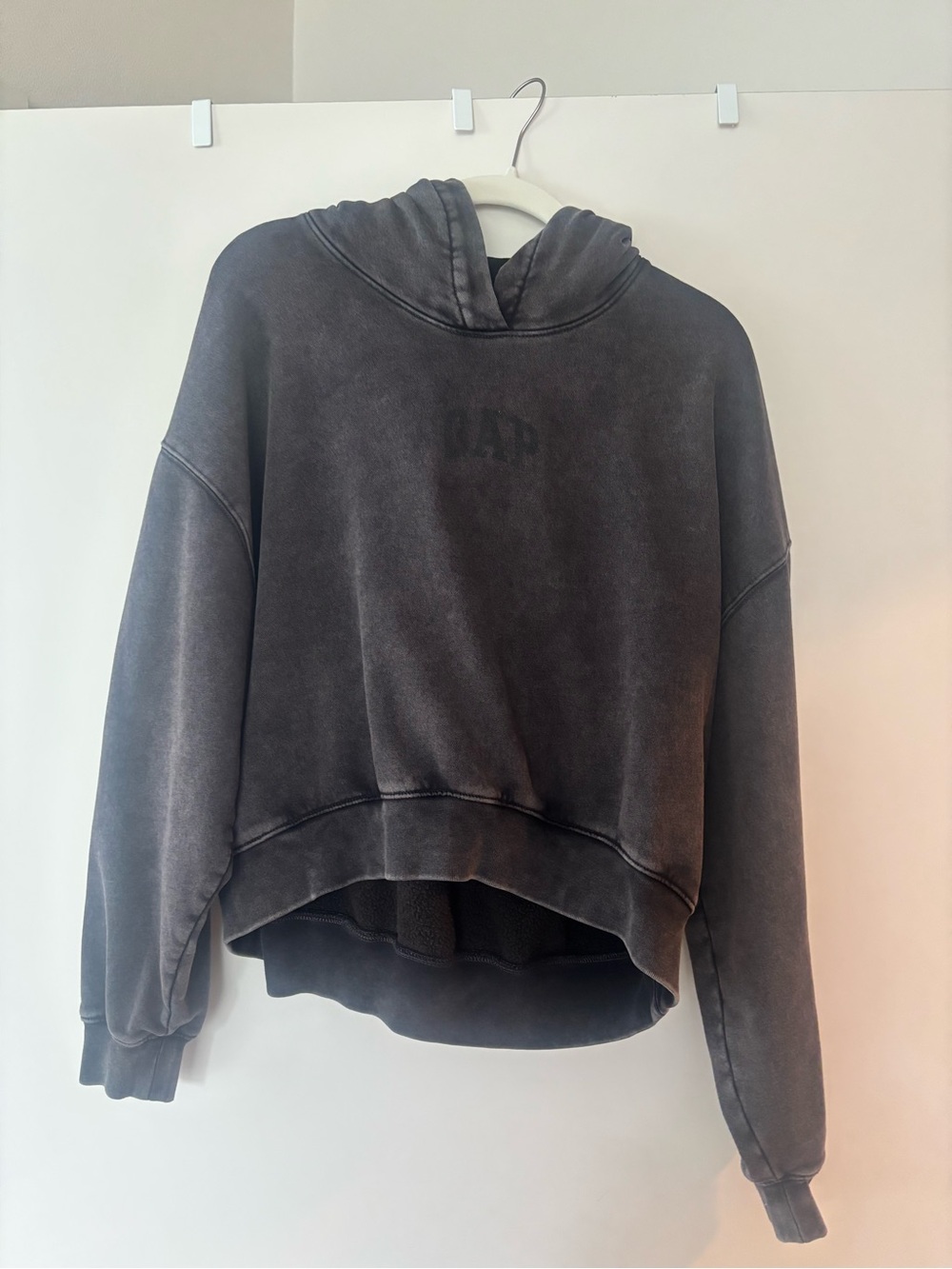 VintageSoft Crop Logo Hoodie